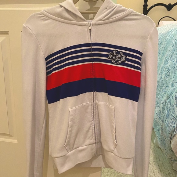 PINK Victoria's Secret Tops - Victoria’s Secret Pink Zip-Up Hoodie Size Small